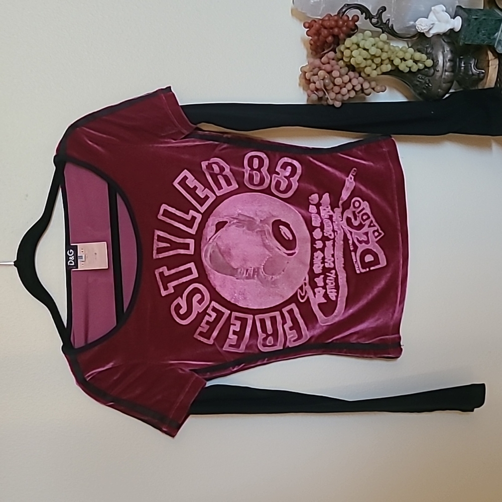Dolce and gabbana radio burn out velvet top RARE